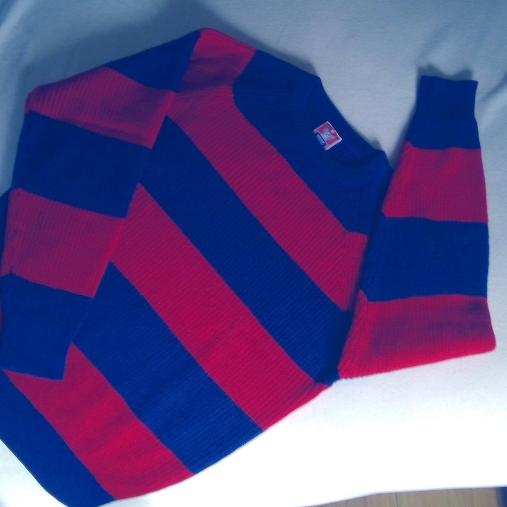 Red and Navy Blue Stripped Sweater